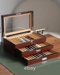 Pen Display Case with 36 Pen Slots, Fountain Pen Case, Wood Pen Storage Organ