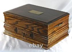 Pen Storage 941 Custom Built Interior Solid Oak Display Chest Vintage USA