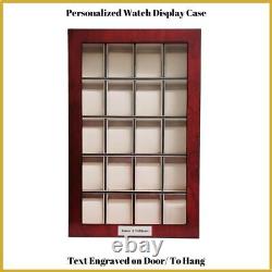 Personalized 20 Cherry Wood Watch Display Wall Hang Storage Box Stand Oversized