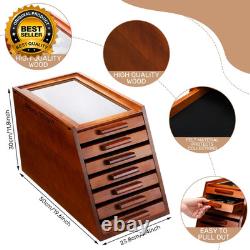 Pocket Display Case Glass Top Display Case Holder Tool Storage Cabinet felt