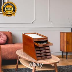 Pocket Display Case Glass Top Display Case Holder Tool Storage Cabinet felt