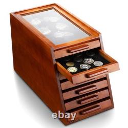 Pocket Knife Display Case Holder Storage Cabinet 7-Tier with Felt Drawers