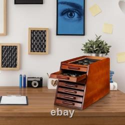 Pocket Knife Display Case Holder Storage Cabinet 7-Tier with Felt Drawers