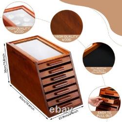 Pocket Knife Display Case Holder Storage Cabinet 7-Tier with Felt Drawers