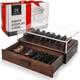 Pocket Knife Display Case for 16 Knives, Wooden Two-Tier EDC Storage Box