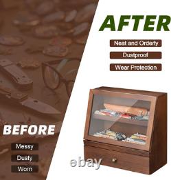 Pocket Knife Display Case for 22-30 Folding Knives, Drawer with Removable Displa