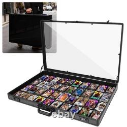 Portable Aluminum Trading Card Display Case with Locks 34x22 Black