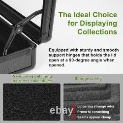 Portable Aluminum Trading Card Display Case with Locks 34x22 Black