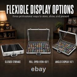 Portable Trading Card Show Display Case Large 34 x 22 Lockable Aluminum Case
