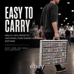 Portable Trading Card Show Display Case Large 34 x 22 Lockable Aluminum Case