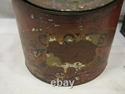 Pr Antique Country Store Tin Litho Spice Bin Can Ginger Apothecary Counter