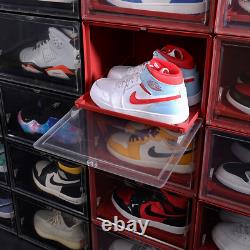 Pulley Sliding Design Stackable Side Drop Sneaker Display Case Storage Shoe Box