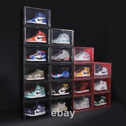 Pulley Sliding Design Stackable Side Drop Sneaker Display Case Storage Shoe Box