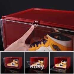 Pulley Sliding Design Stackable Side Drop Sneaker Display Case Storage Shoe Box