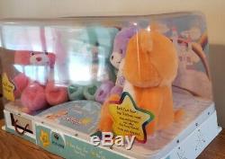 RARE Care Bears Singing Sing-along Friends Plush Dolls lot in Store Display Case