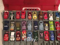 RARE Disney Cars 2 Fan Play N Display Storage Carry Case & 30 Die Cast Cars