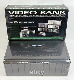 RARE NEW! Vintage VHS Video Bank Optimal Storage Case Display 10 Tapes Plastic