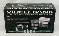 RARE NEW! Vintage VHS Video Bank Optimal Storage Case Display 10 Tapes Plastic