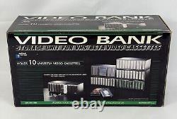 RARE NEW! Vintage VHS Video Bank Optimal Storage Case Display 10 Tapes Plastic