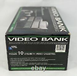 RARE NEW! Vintage VHS Video Bank Optimal Storage Case Display 10 Tapes Plastic