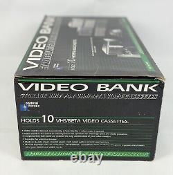 RARE NEW! Vintage VHS Video Bank Optimal Storage Case Display 10 Tapes Plastic