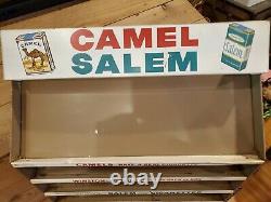 RARE Vintage Camel Salem Cigarette Store Metal Display Case Cavalier Shelf