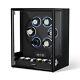 RGB Automatic 6 Watch Winders Fingerprint Entry 6 Watches Storage Display Case