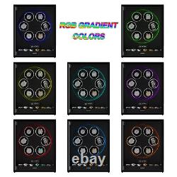 RGB Automatic 6 Watch Winders Fingerprint Entry 6 Watches Storage Display Case