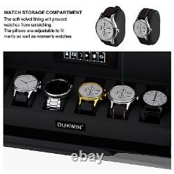 RGB Automatic 6 Watch Winders Fingerprint Entry 6 Watches Storage Display Case