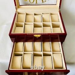 ROLEX Watch Display Case 20 Pieces Storage Collection Wooden Box For Collectors