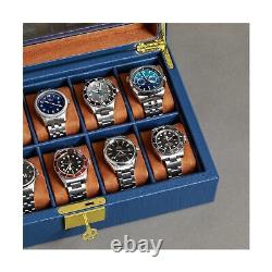 ROTHWELL 10 Slot Leather Watch Box Luxury Watch Case Display Jewelry Organi