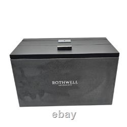 ROTHWELL 20 Slot Leather Watch Box Display Case Organizer Glass Top Lock Black