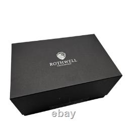 ROTHWELL 20 Slot Leather Watch Box Display Case Organizer Glass Top Lock Black
