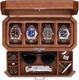 ROTHWELL 4 Slot Leather Watch Box Valet Drawer Storage Display Case Organizer