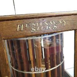 Rare Antique Hemingway Silks Thread Spool Display Store Display Cabinet
