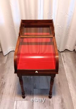 Rare Antique Victorian Wood & Curved Glass Showcase/General Store Display Case