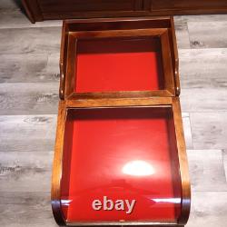 Rare Antique Victorian Wood & Curved Glass Showcase/General Store Display Case