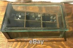 Rare Very Small Oak 100+ Yr Old Country / General Store Showcase / Display Case
