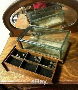 Rare Very Small Oak 100+ Yr Old Country / General Store Showcase / Display Case