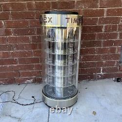 Rare Vintage 70s Timex Revolving Illuminated Watch Display Case Tall Lighted