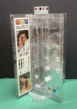 Rare! Vintage SWATCH POP Rotating Store Counter Display Case Holds 40 Watches