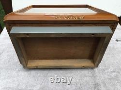 Rare Vtg Case XX Knife 1960's Wood Store Counter Display Case with Key