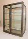 Rare antique collapsable glass metal countertop store display show case brass