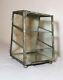 Rare antique glass ornate metal footed countertop store display show case