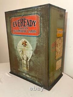 Rare vintage Mazda Eveready automobile lamp bulb store countertop display case