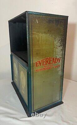 Rare vintage Mazda Eveready automobile lamp bulb store countertop display case