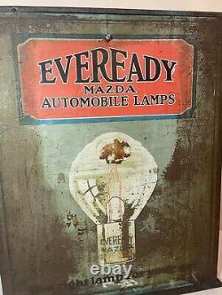 Rare vintage Mazda Eveready automobile lamp bulb store countertop display case