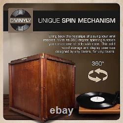 Record Storage Box Vinyl Album Holder Vintage Case 12 Crate Display Holds 100