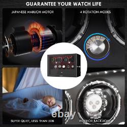 Red Automatic 4 Watch Winder Case with 6 Watches Display Storage Box LED Light
