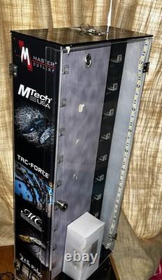 Retail 20 Spot Knives/Knife Display Tower Case with Led Lights & Keys -Spins Locks